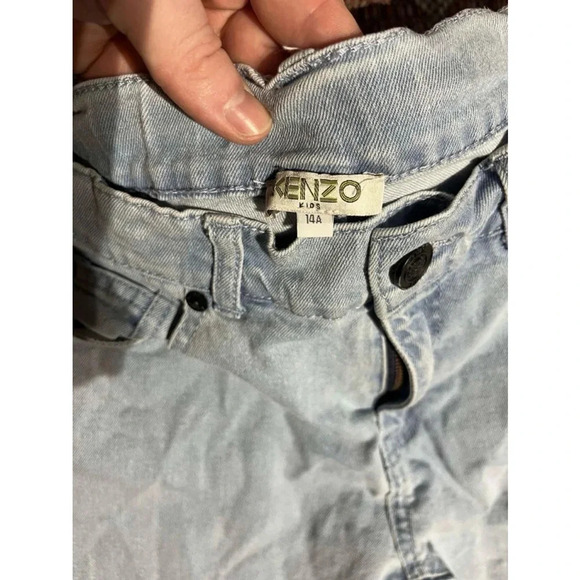Kids Light Blue Kenzo Paris Jungle Denim Straight Leg Jeans Size 14 - Picture 3 of 6
